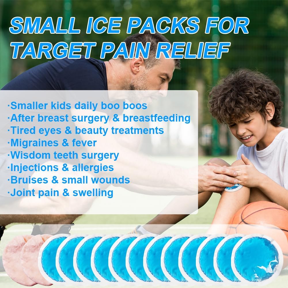 Gel Soft Flexible Ice Packs for Injuries, Reusable Cold Pack, Hot Cold Compress for Joint&Muscle Pain, Surgery Recovery, Inflammation, Swelling, Face, Head, Wrist, Ankle&Foot Injury, -5.1"x6.3"