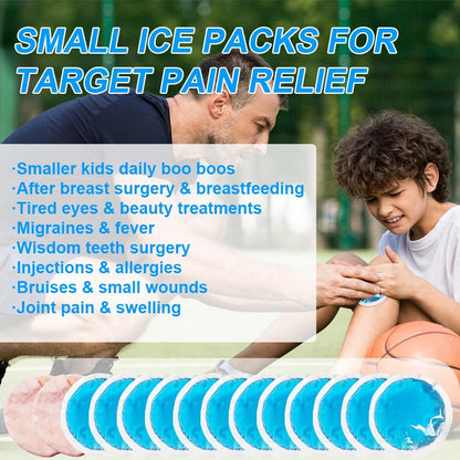 Gel Soft Flexible Ice Packs for Injuries, Reusable Cold Pack, Hot Cold Compress for Joint&Muscle Pain, Surgery Recovery, Inflammation, Swelling, Face, Head, Wrist, Ankle&Foot Injury, -5.1"x6.3"