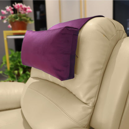 Adjustable Headrest Pillow for Recliners and Armchairs - Non-Slip Velvet Cushion for Neck Support and Pain Relief (Gray)
