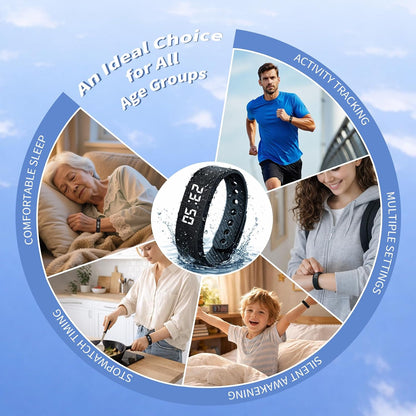 Vibrating Alarm Wristband Clock for Heavy Sleepers Wake Band Watch Bracelet Adults Silent Shock Vibration Wrist for Deaf People Wearable Loud Sleep Despertador Alarmas para Despertar