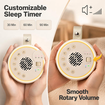 White Noise Machine, Portable Sound Machine with TWS Stereo Pairing, 22 Hi-Fi Soothing Sounds for Sleeping Adults & Family, 10H Battery Life, Travel Noise Machine with Safety Lock & Night Light
