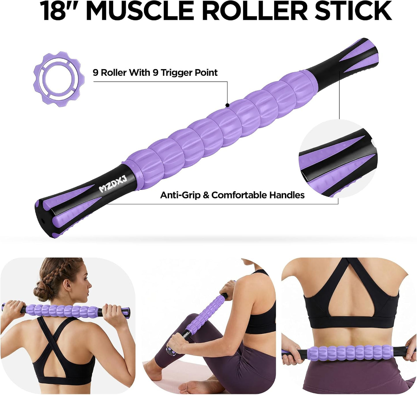 Wooden Cellulite Massage Roller for Legs and Thighs - Handheld Fascia Blaster Tool for Muscle Relief, Lymphatic Drainage & Body Sculpting - Anti Cellulite Massager for Women and Men (12 Wheel)