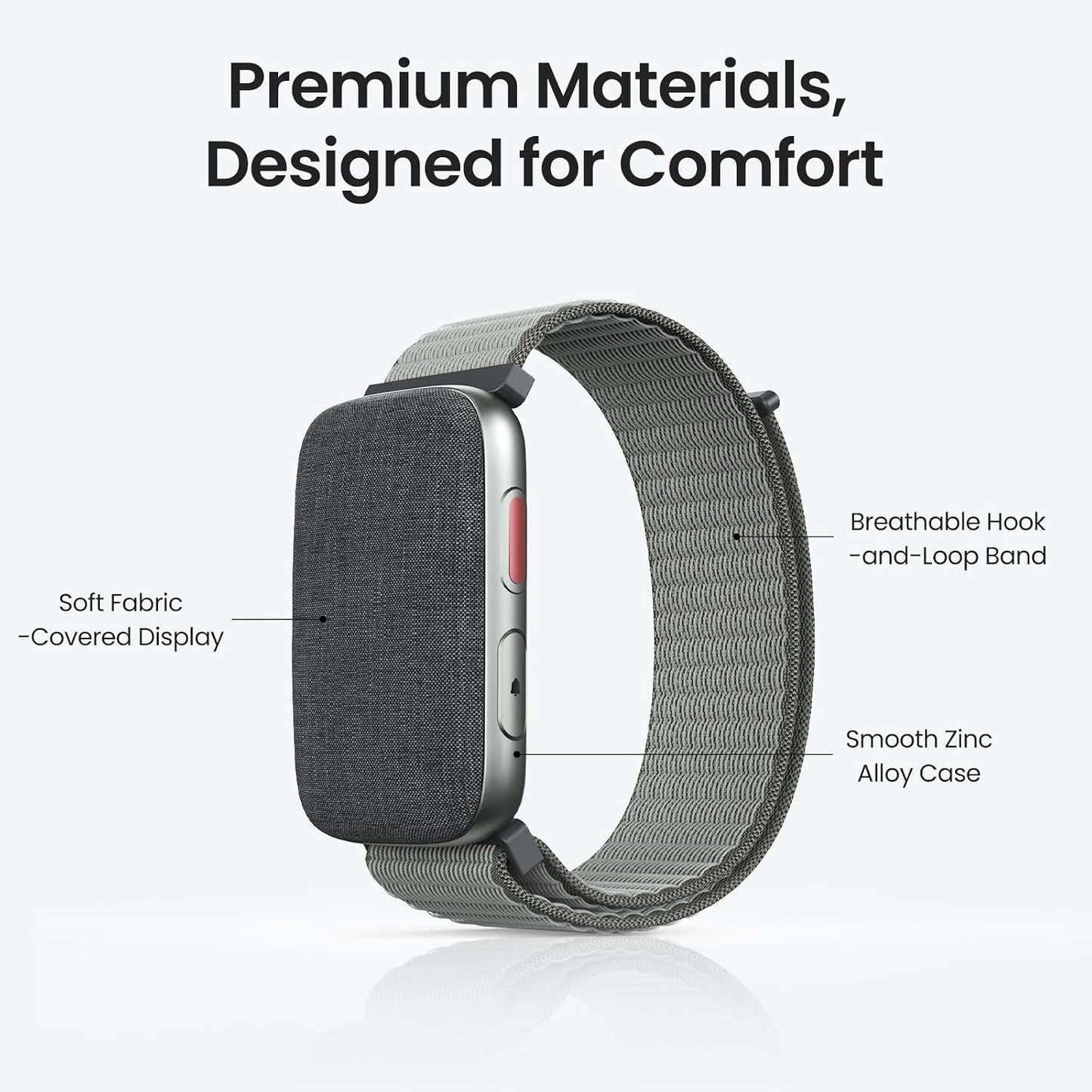 REACHER Vibrating Alarm Watch Wristband for Hearing Impaired | Private vibration-only alarm for shared bedrooms, dorms, couples, Battery Powered, Comfortable woven fabric band loop