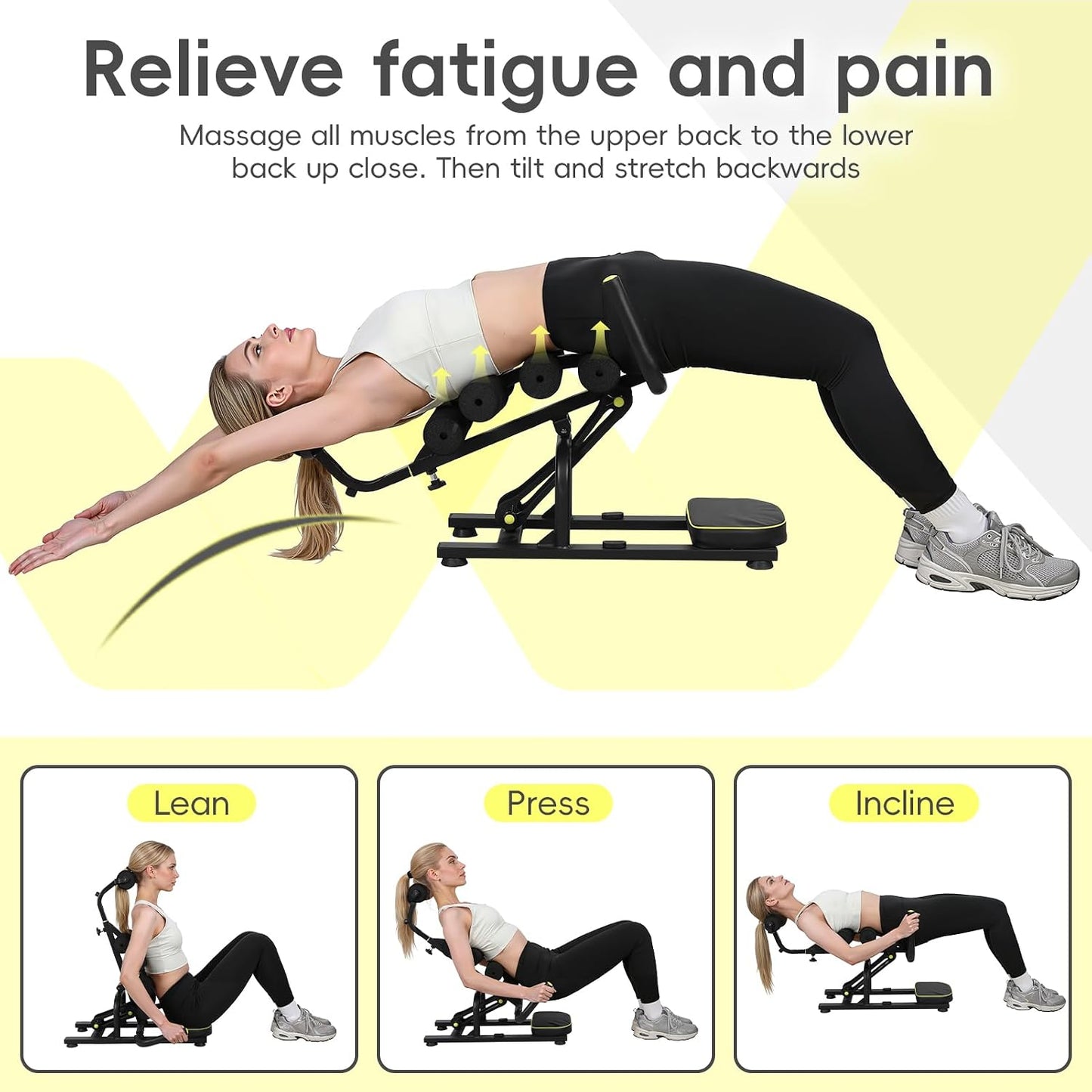 Mini Inversion Table, Traction Table for Back Pain Relief, Foldable Compact Spine Decompression Machine, Inversion Tables for Home Back Stretcher