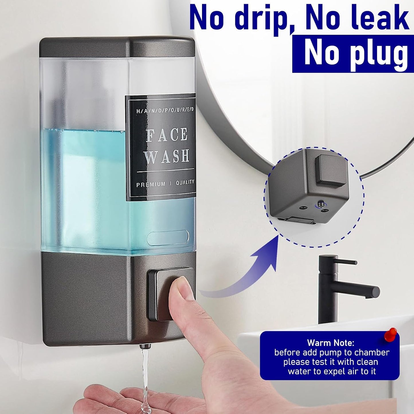 Pollock Shampoo and Conditioner Dispenser,Black 3 Chamber * 500ML | Shower Soap Dispenser Wall Mounted, Body Wash Dispenser No Drill,Refillable Shower Dispenser for Bathroom,Hotel,Public Place