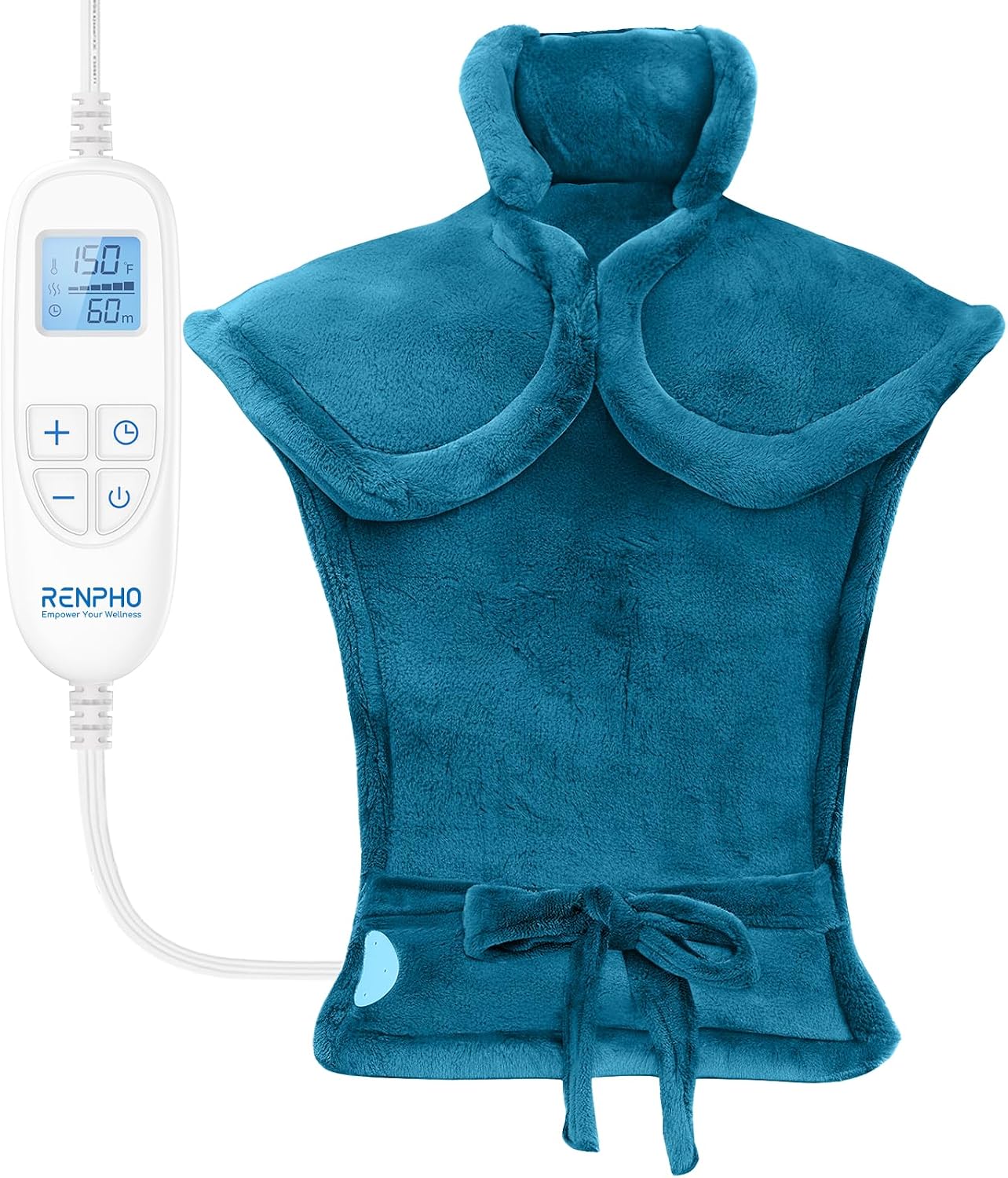RENPHO Electric Heating Pad - 6 Heat Levels for Neck Shoulder and Back, Birthday Gifts for Women Men Mom Dad, Weighted Pad for Snug Fit, ETL Safety Certified, FSA Eligible, 24"x33" Gray