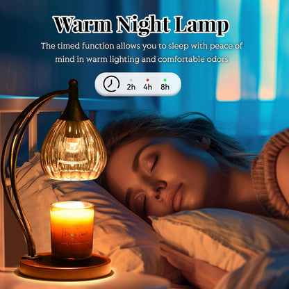 Candle Warmer Lamp with Timer and Dimmer - Electric Melter for Scented Jar Candles - Housewarming, New Home Decor