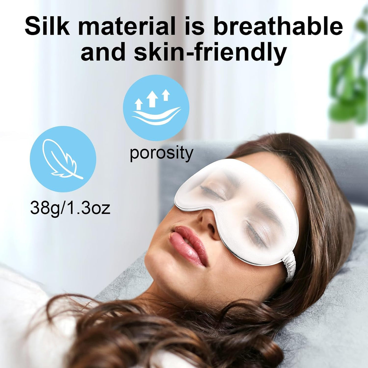 Silk Eye mask for Sleeping 3D Anti Wrinkle Skin Friendly Black Out Black