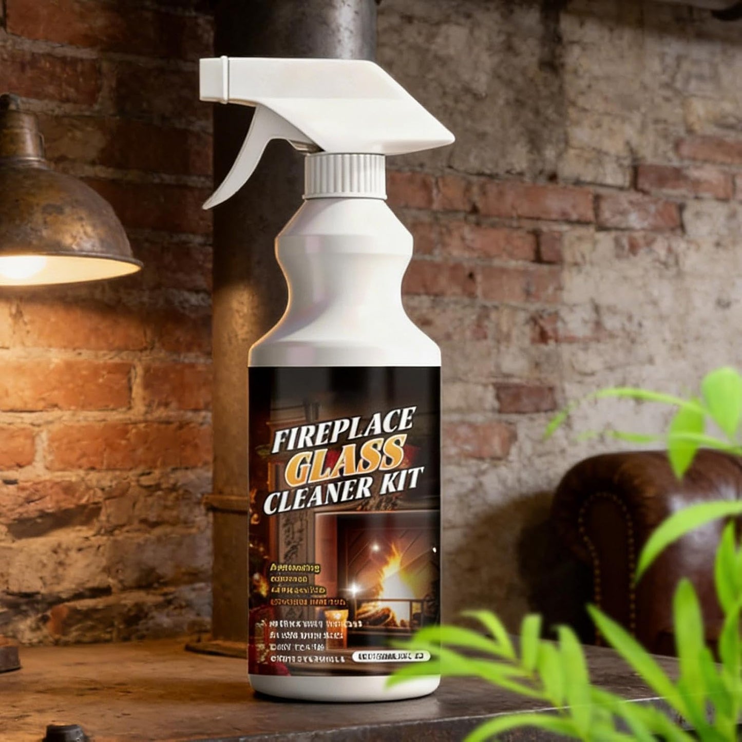 Fireplace Door Cleaner - Multi- Soot Remover, 150ml Dust Eliminator Gel, Steel Grates Care Formula, Heavy Duty Cleaner, Easy Application Brush | Indoor Chimney Cleaning, Brick Stone
