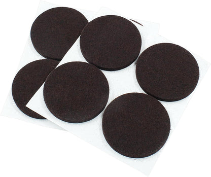 48 Pcs 1-1/2"/38mm Felt Furniture Pads Brown Round | Self Adhesive, 5mm Thick, Anti Scratch Floor Protectors, For Furniture Feet Chair Legs