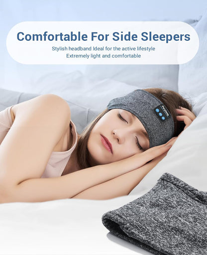 Perytong Sleep Headphones Bluetooth 5.4 Headband, Wireless Sleep Headband Headphones for Side Sleepers, Ultra-Thin Stereo Speakers & Extended Battery Life, Sports Headband Earphones for Sleeping