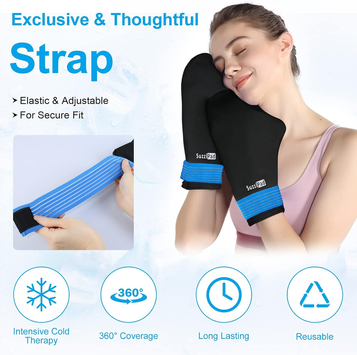SuzziPad Cold Therapy Socks & Hand Ice Pack, Cooling Gloves for Chemotherapy, Chemo Care Package for Women and Men, S/M