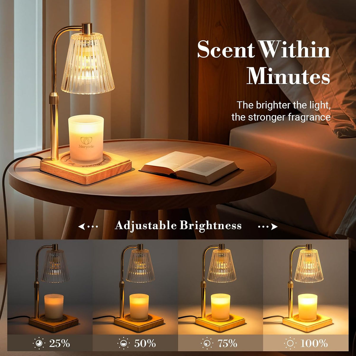 Marycele Candle Warmer Lamp with Timer, Vintage Home Decor, Gifts for Women