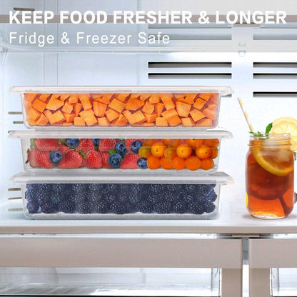 SILIVO Fruit Storage Containers for Fridge (3 Pack) - 1.5L Produce Saver Containers for Refrigerator with Removable Drain Tray Keep Fresh for Produce, Bacon, Fruits and Vegetables