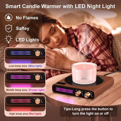 CEROBEAR 50W Retro Coffee Mug Warmer with 9 Temp Settings and LED Lights | 1-9Hrs Auto Shut Off Smart Candle Warmer, Large Heating Plate Beverage Warmer for Coffee, Tea, Milk, Ideal Coffee Gifts