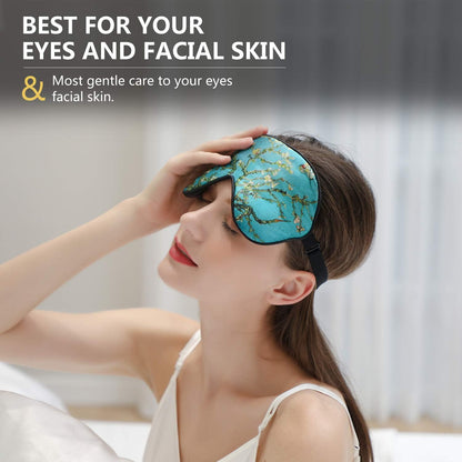 ZIMASILK Adjustable 100% Mulberry Silk Sleep Mask | Super-Smooth Soft Natural Silk Eye Mask for Sleep, Travel, Multiple Color Options ( Navy Blue )