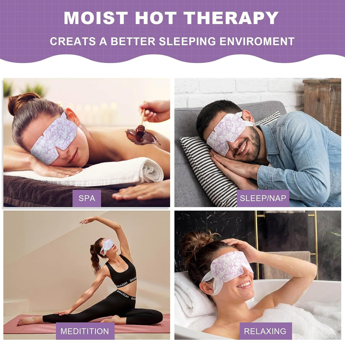 Steam Eye Mask,Warm Eye Compress for Dry Eyes Sleep Mask,Hot Auto Heated Eye Masks Relaxing Items for Women Moist Heat for Eyes Soothing Eye Fatigue,Disposable EyeMask for SPA Essentials