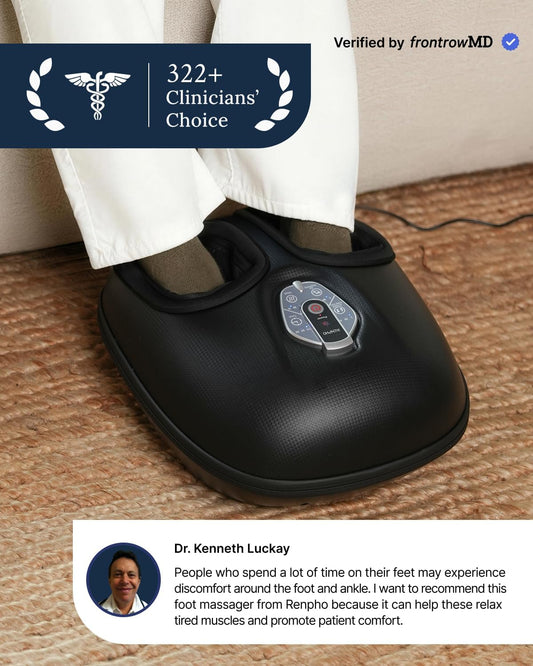 RENPHO Foot Massager with Heat, Birthday Gifts for Women, FSA Eligible HSA | Exclusive Pressure Monitoring Tech, Cordless Remote, 3 Heat & Compression Levels, NTC Temperature Control Tech, Up to Size 12