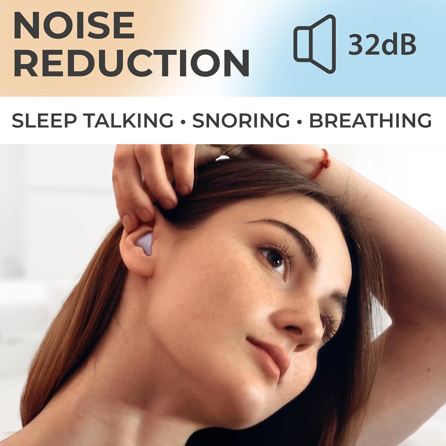 PQ Wax Ear Plugs for Sleep - 6 Silicone Wax Earplugs for Sleeping and Swimming - Gel Ear Plugs for Noise Cancelling, Ear Protection - Sleeping Earplugs with Sound Blocking 32 Db (6-Pillows). Beige