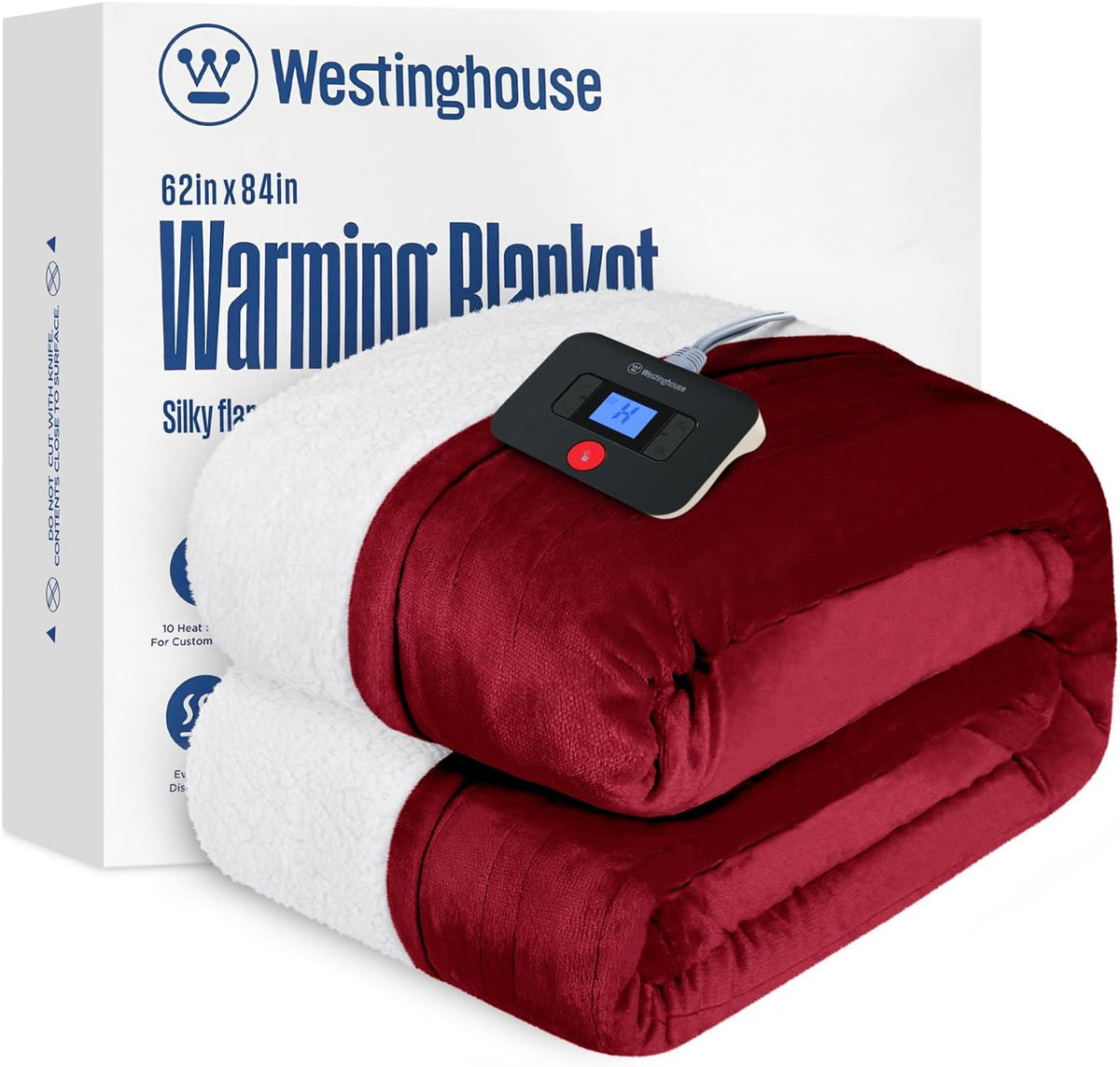 Westinghouse Heated Throw Blanket, 50"x60", Charcoal, ETL Certified