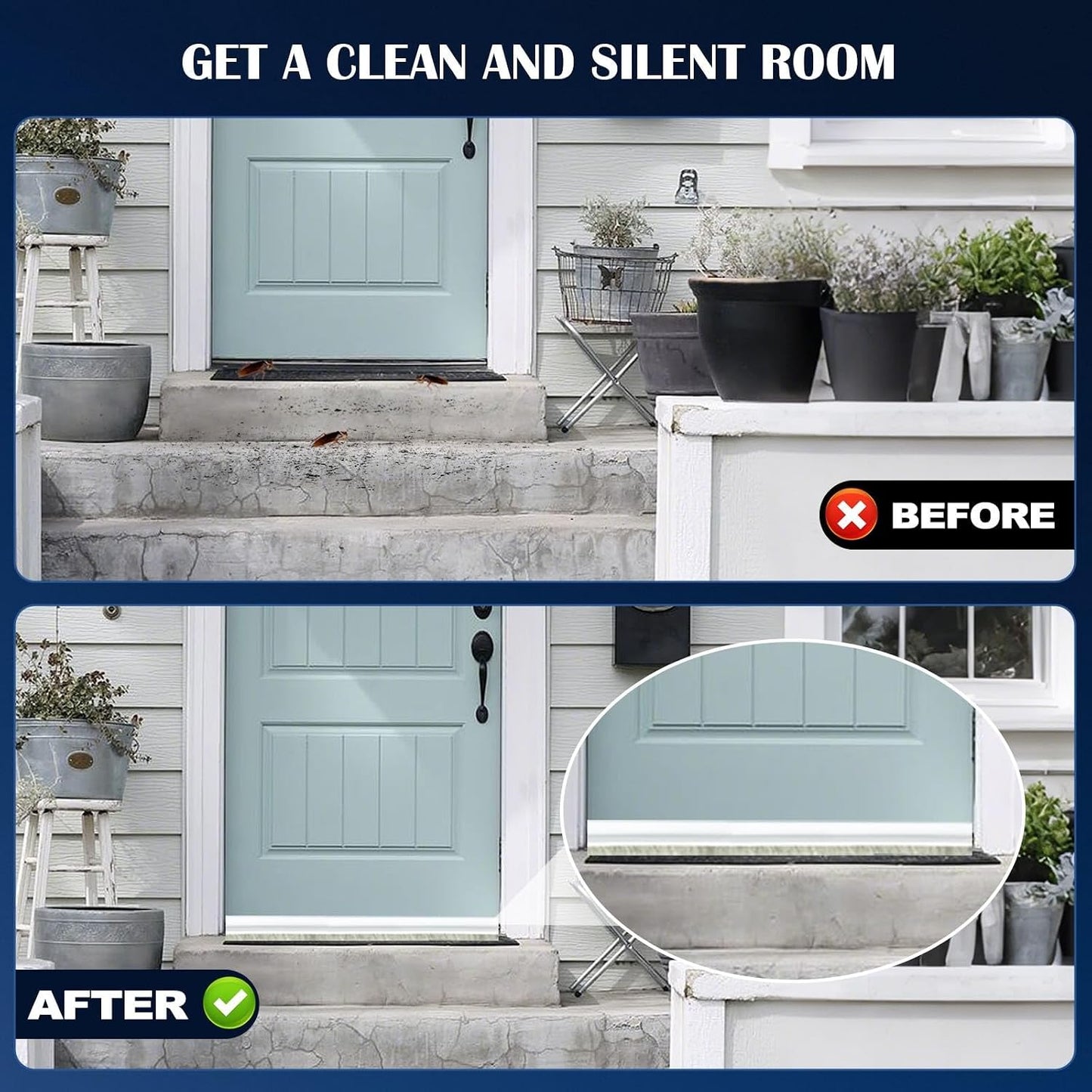 Door Sweep for Bottom of Door: Integrated Design with Brush | Self Adhesive Under Door Draft Stopper - Seal Dust Noise Hot or Cold Air Insulation - White 39"L 2" W