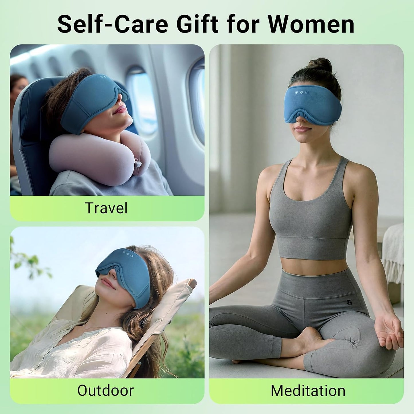 Sleep mask Headphones,100% Blackout 3D Zero Eye Pressure Bluetooth Sleep mask Breathable Eye mask with Bluetooth Headphones Sleep Headphones for Side Sleepers, 14H Playtime&Bluetooth 5.4 Black
