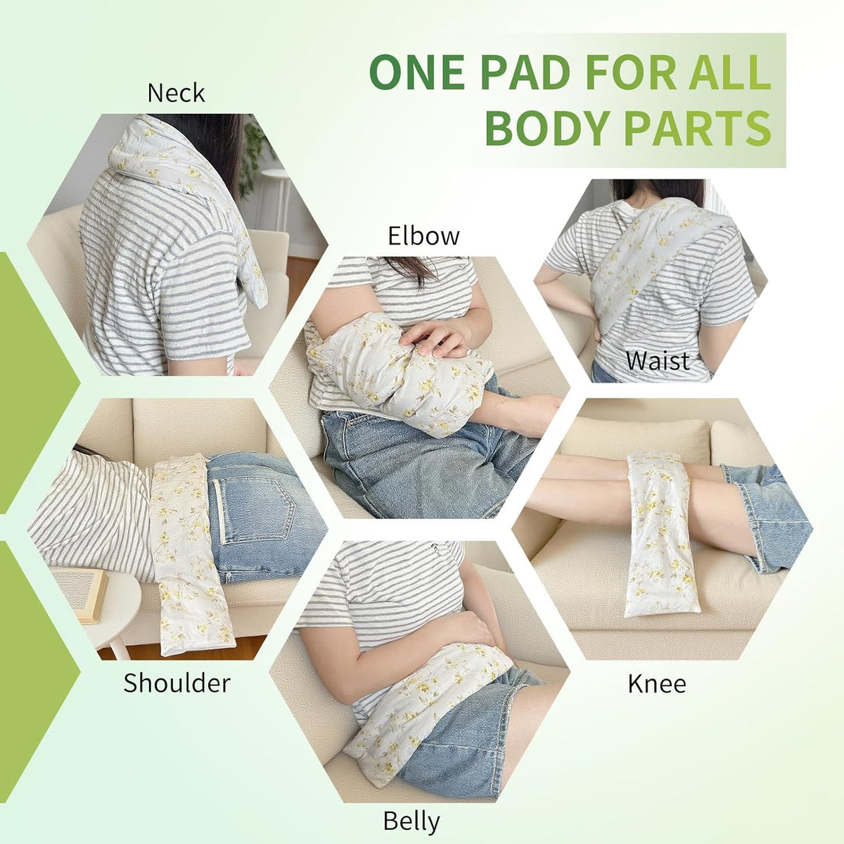 Heating Pad for Neck Shoulders and Back Microwavable Machine Washable 26x4.3 Microwave Rice Bag for Heat Therapy Reusable Hot Pack for Muscle Cramps Moist Warm Bean Bag for Pain Relief Unscented