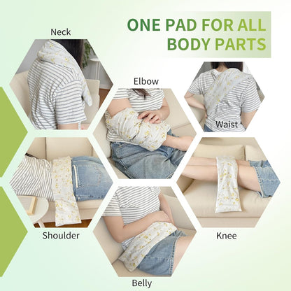 Heating Pad for Neck Shoulders and Back Microwavable Machine Washable 26x4.3 Microwave Rice Bag for Heat Therapy Reusable Hot Pack for Muscle Cramps Moist Warm Bean Bag for Pain Relief Unscented
