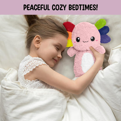 Axolotl Unscented 2Lbs Heating Pad for Neck Shoulders and Back Wrap Microwavable, Heatable 22.5" Cute Warm Stuffed Animals Neck Warmer - Axolotl Gifts for Women Girls and Kids