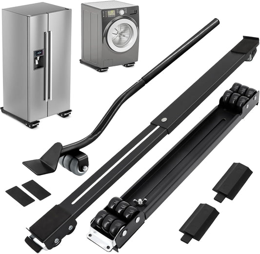Extendable Appliance Rollers with Upgraded Furniture Lifter Tools, Grey | Extendable Appliance Heavy Duty Furniture Mover with Wheels Stand Sliders, Washers Dryers Moving Kitchen Refrigerators Sofa