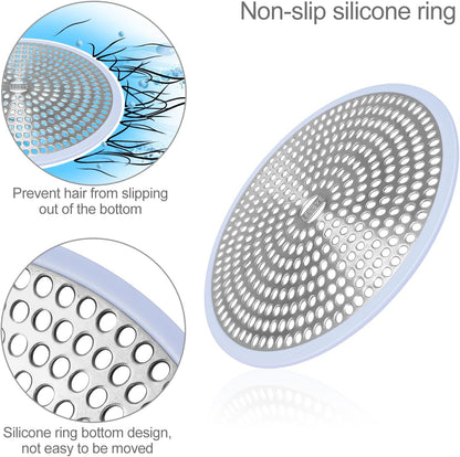 LEKEYE Shower Drain Hair Catcher/Strainer/Stainless Steel and Silicone