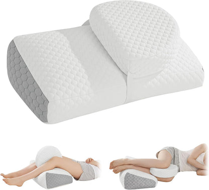 ROYALAY Adjustable Pillow for Sciatica Relief Sleeping, Memory Foam Leg Pillow for Hip Pain While Sleeping, Sciatica Pain Relief Devices for Back Knees