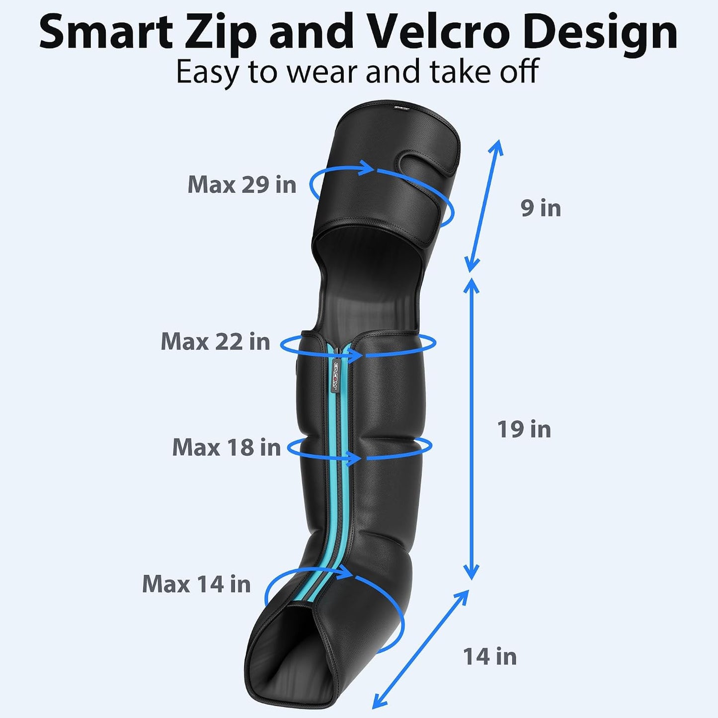 CINCOM Air Compression Leg Massager for Circulation & Pain Relief FSA - HSA | 3 in 1 Leg Massager for Foot Calf & Thigh, Leg Compression Boots for Recovery, Edema, RLS Relief