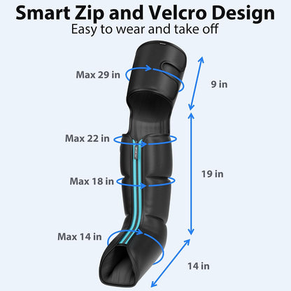 CINCOM Air Compression Leg Massager for Circulation & Pain Relief FSA - HSA | 3 in 1 Leg Massager for Foot Calf & Thigh, Leg Compression Boots for Recovery, Edema, RLS Relief