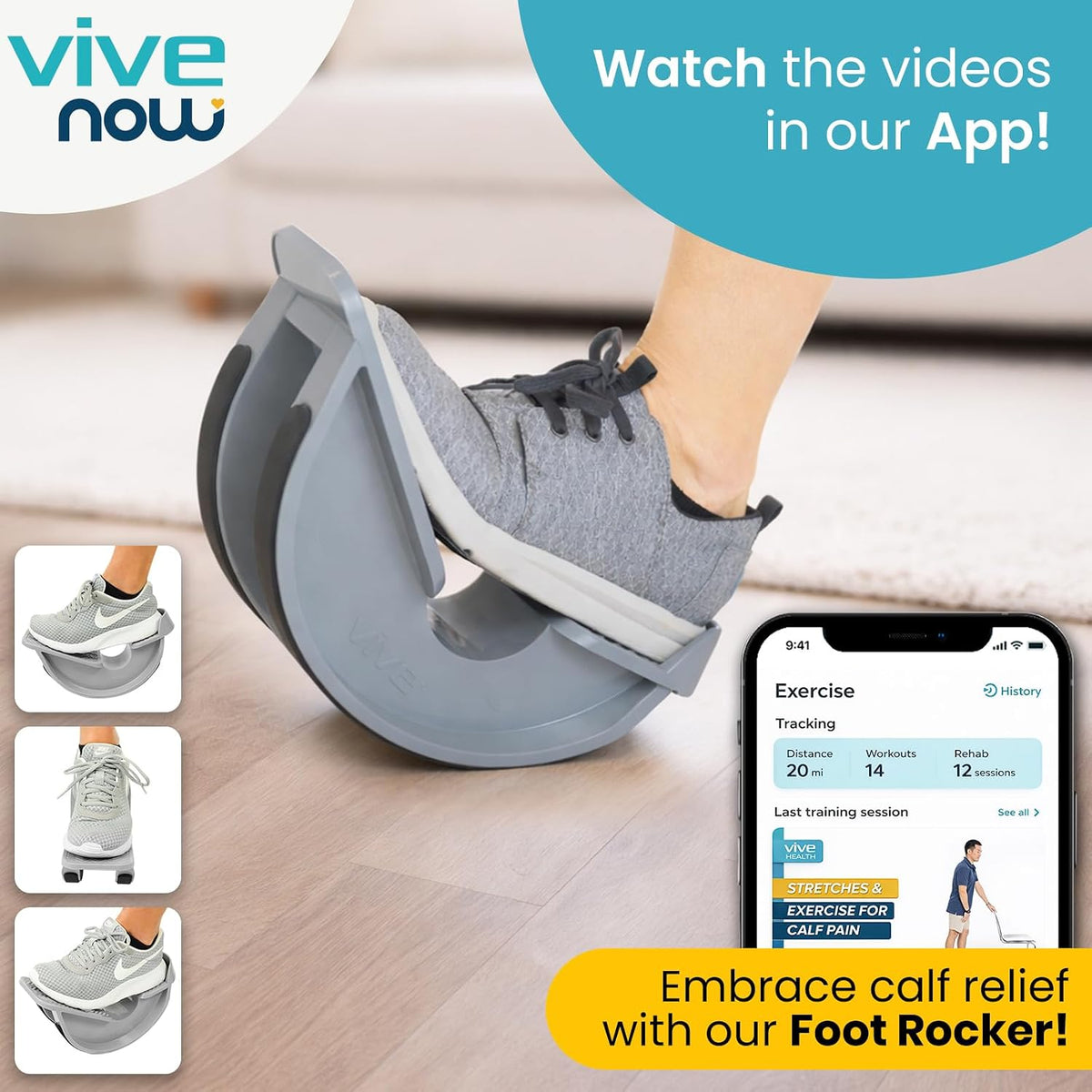Vive Foot Rocker - Calf Stretcher for Achilles Tendinitis, Heel, Feet, Shin