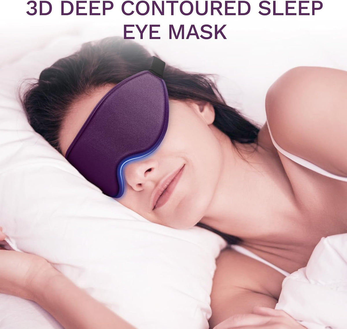 FlyCoco 99% Fully Block Out Light Eye Sleep Mask, 3D Deep Contoured Eyes Cover Zero Pressure, Long Lash Extension Eyes Mask with Adjustable Straps for Sleeping Travel Home Nap Rest Women Men (Pink)