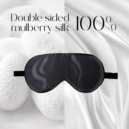 ZIMASILK Adjustable 100% Mulberry Silk Sleep Mask | Super-Smooth Soft Natural Silk Eye Mask for Sleep, Travel, Multiple Color Options ( Navy Blue )
