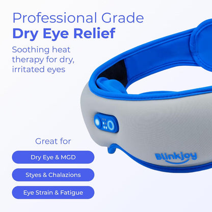 Blinkjoy Rechargeable Heated Eye Mask for Dry Eyes | Cordless Warm Compress for MGD, Styes & Eye Strain, Optometrist Recommended for Dry Eye Relief