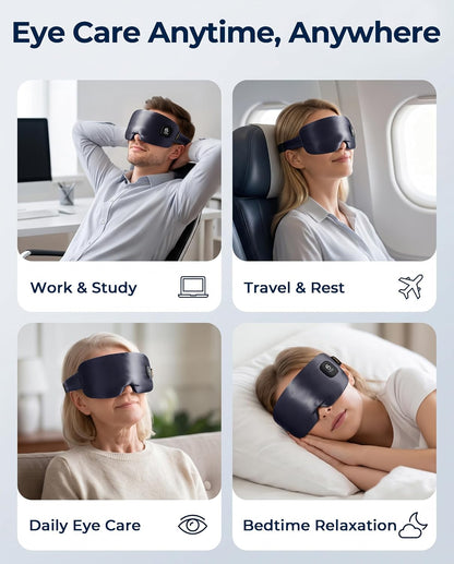 Heated Eye Mask for Dry Eyes Silk Cordless Warm Eye Compress Daily Eye Care