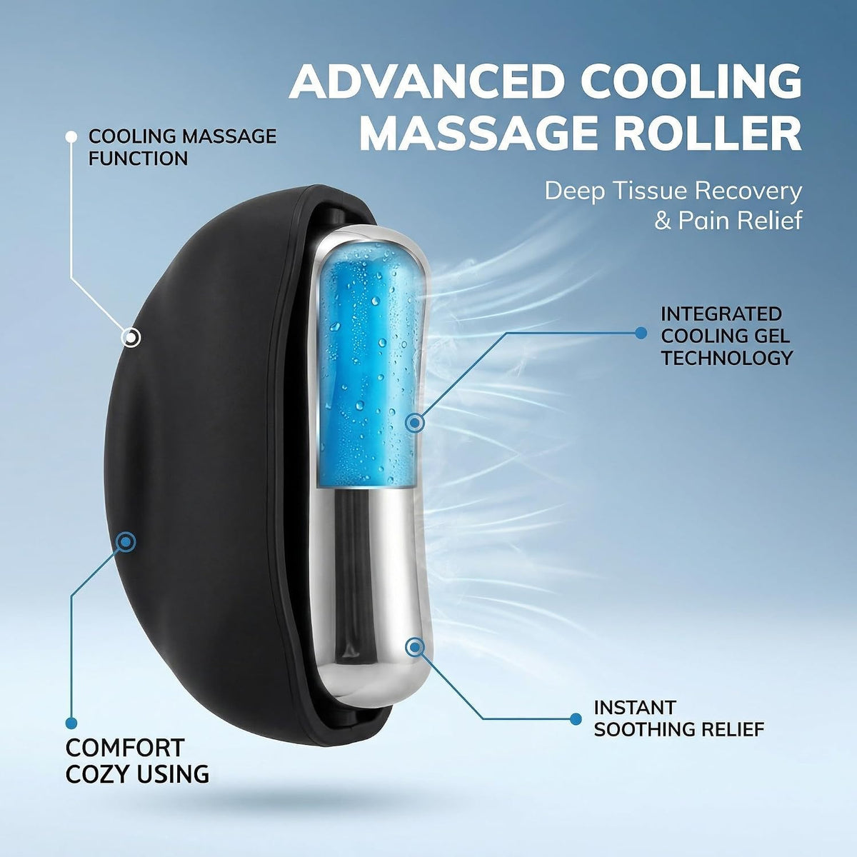 Cooling Massage Roller with Ergonomic Handle for Deep Tissue