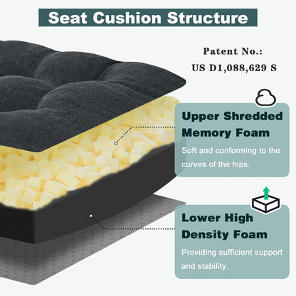 baibu Memory Foam Recliner Cushions with Lumbar Support Pillow Set for Elderly, 20x20x5 Inch Dual-Layer Design Non-Slip Recliner Seat Cushion & Back Support Pillow for Reduce Hip & Lumbar Pain, Brown