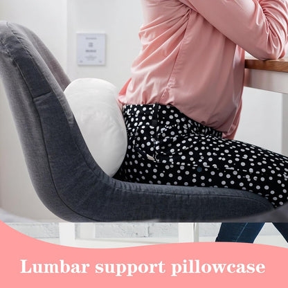2PCS Neck Roll Pillowcases, 17x4 Inch Round Pillow Covers Cervical Neck Roll Pillow Cover Round Necks Pillows Cover Cylindrical Pillows Covers with Zipper for Home Decor (White)