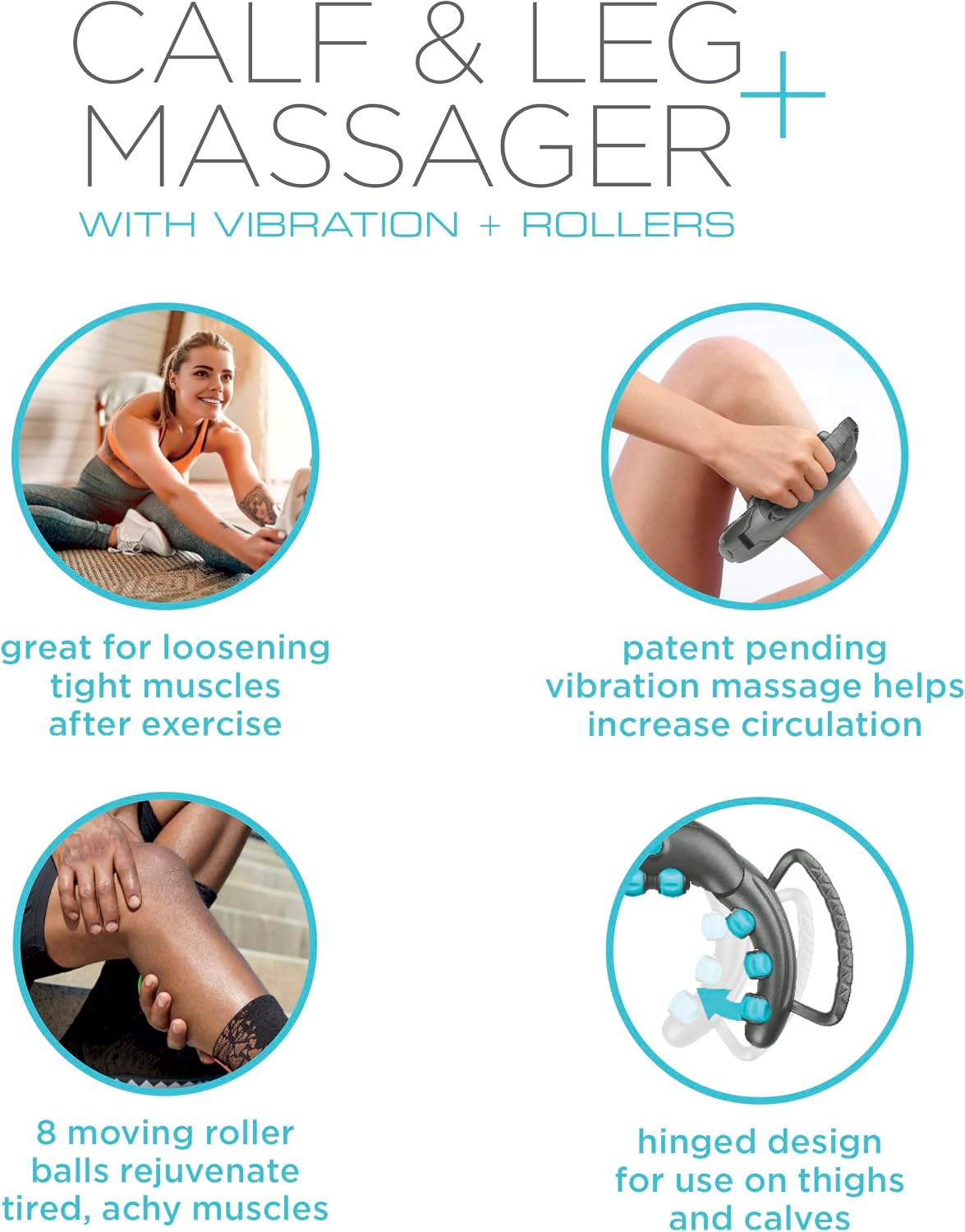 Conair Calf & Leg Massager. Calf Massager for Circulation and Pain Relief with Vibration and Rollers for Rejuvenating Achy Muscles and Post-Workout Pain Relief