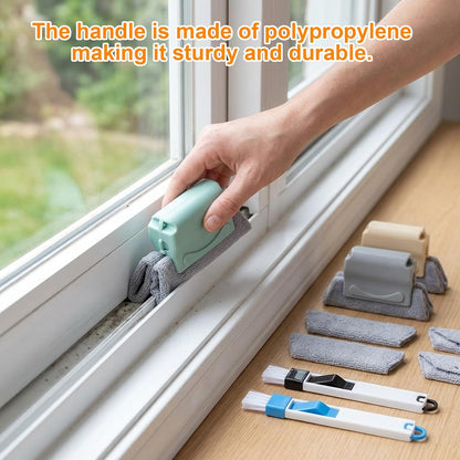 8-Piece Set with 3 Brushes and 2 Scrapers, Window Track Cleaner, Window Track Cleaning Tools for Window Sill Cleaning,Plastic Material Design for Home Maintenance