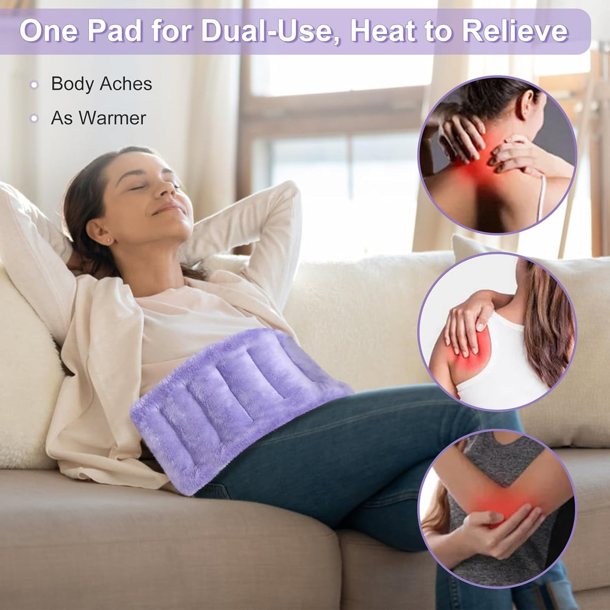 SuzziPad Microwave Heating Pad for Muscle Soreness Fatigue, 7"X16", Gray