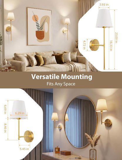 Wall Sconces Set of Two Rechargeable Cordless Wall Decor with Magnetic Bulb
