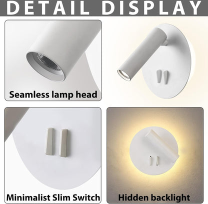 ZEROUNO Hardwired Sconces Wall Mounted Reading Lights with Switch LED Wall Lighting for Bedroom Bedside Lamps (Black)