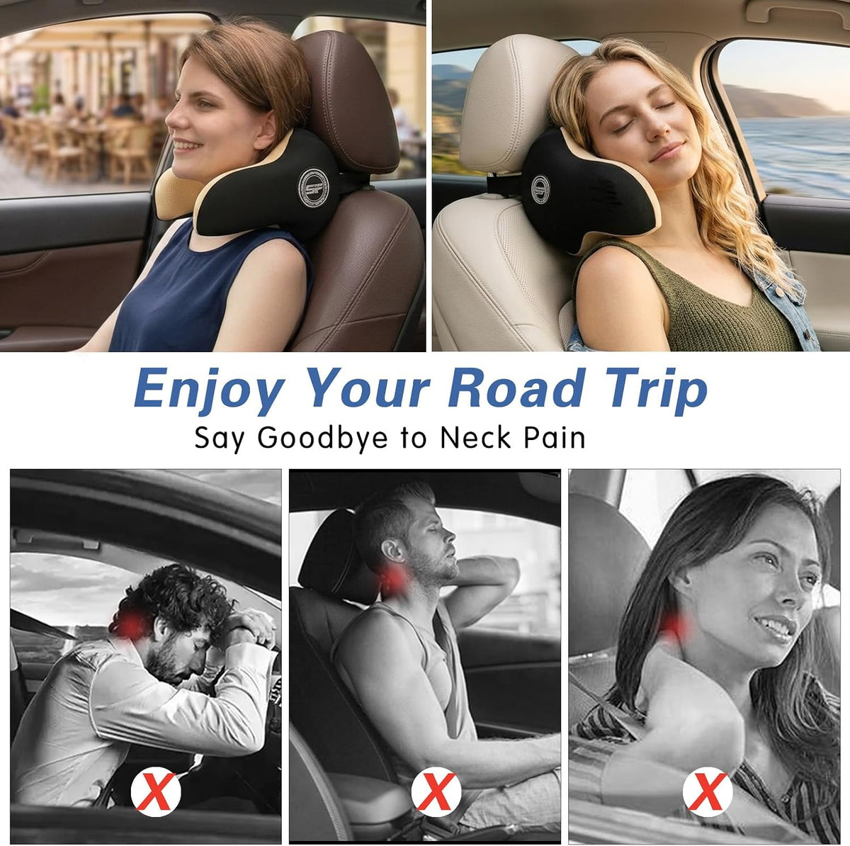 SPRFUFLY Make Relaxing Car Headrest Pillow, Car Neck Pillow for Driving