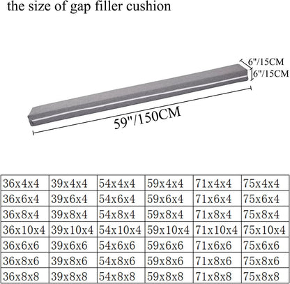SAMTY Bed Gap Filler for headboard Space Gap Filler Bolster Stopper 54x6x4 | Full Bed, Closes Gaps Between Headboard And Mattress With Supportive Foam And Removable Washable Linen Cover