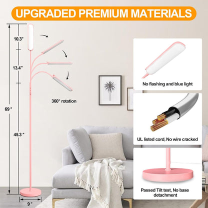 marctronic Floor Lamp, 18W 1800LM Super Bright LED Floor Lamp with Remote & Works with Smart Plug, Dimmable Timing Eye Caring Reading Lamps Floor Standing for Living Room Bedroom Office